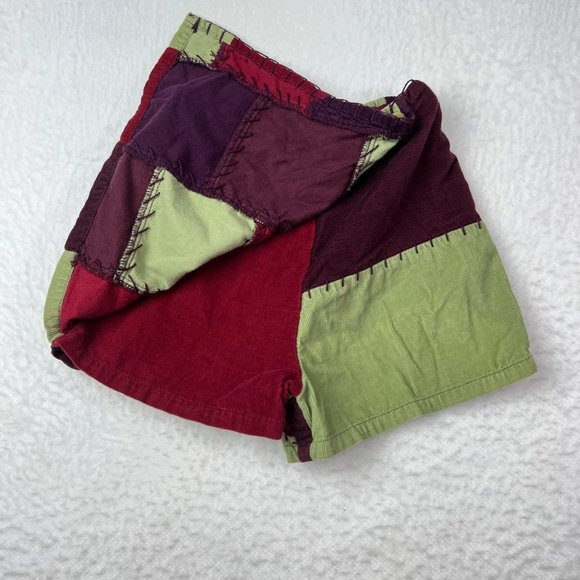 Gymboree Wrap Around Shorts Sz 3yrs. (small)Corduroy Patchwork Stitched Elastic - Picture 3 of 5